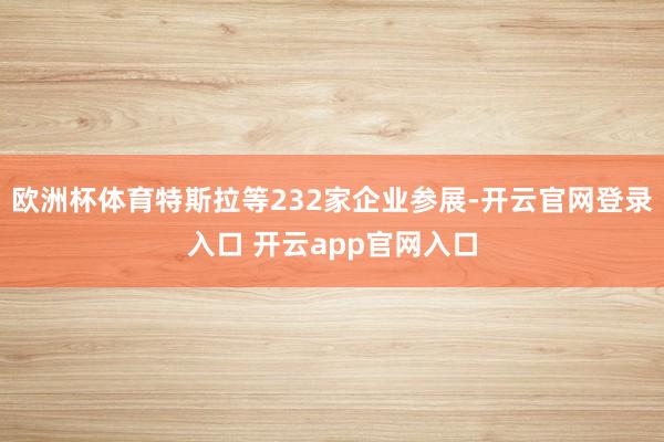 欧洲杯体育特斯拉等232家企业参展-开云官网登录入口 开云app官网入口