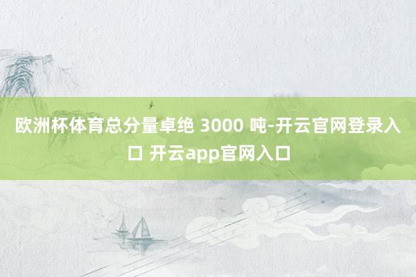 欧洲杯体育总分量卓绝 3000 吨-开云官网登录入口 开云app官网入口