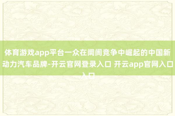 体育游戏app平台一众在阛阓竞争中崛起的中国新动力汽车品牌-开云官网登录入口 开云app官网入口