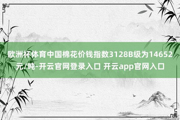 欧洲杯体育中国棉花价钱指数3128B级为14652元/吨-开云官网登录入口 开云app官网入口