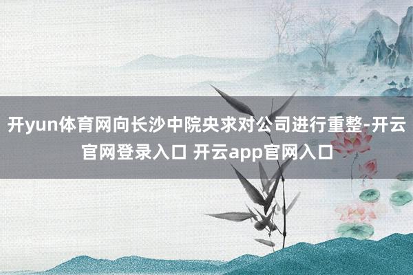 开yun体育网向长沙中院央求对公司进行重整-开云官网登录入口 开云app官网入口