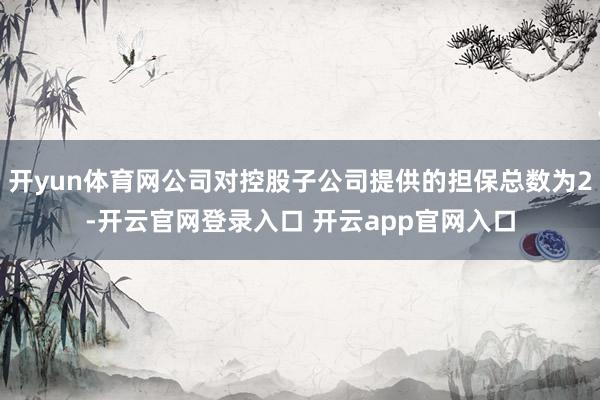 开yun体育网公司对控股子公司提供的担保总数为2-开云官网登录入口 开云app官网入口