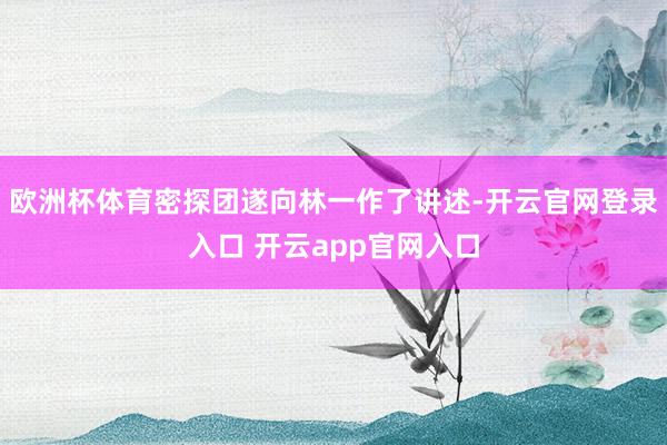 欧洲杯体育密探团遂向林一作了讲述-开云官网登录入口 开云app官网入口