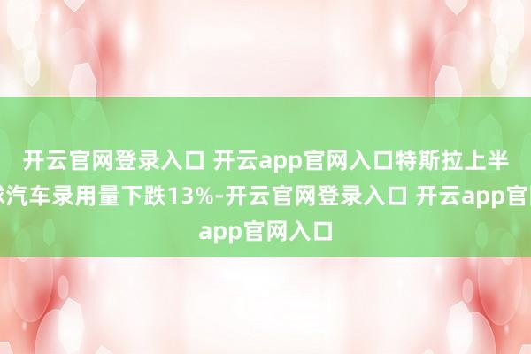 开云官网登录入口 开云app官网入口　　特斯拉上半年环球汽车录用量下跌13%-开云官网登录入口 开云app官网入口